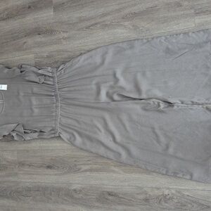 GAP Ruffled Sleeveless Wide Leg Gray Jumpsuit Size M